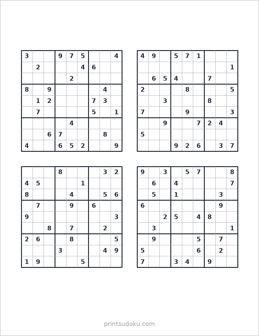 Δύσκολα Sudoku για εκτύπωση (δωρεάν PDF)