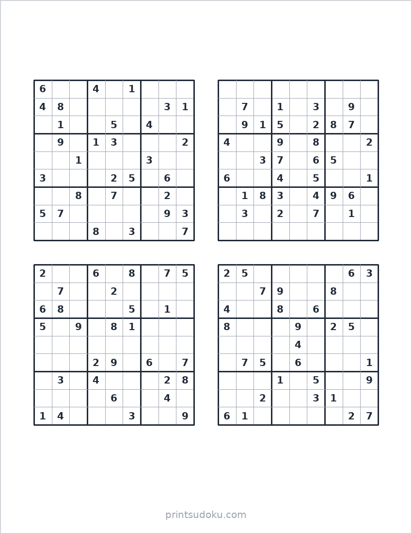 Medium Sudoku om te druk (gratis PDF)