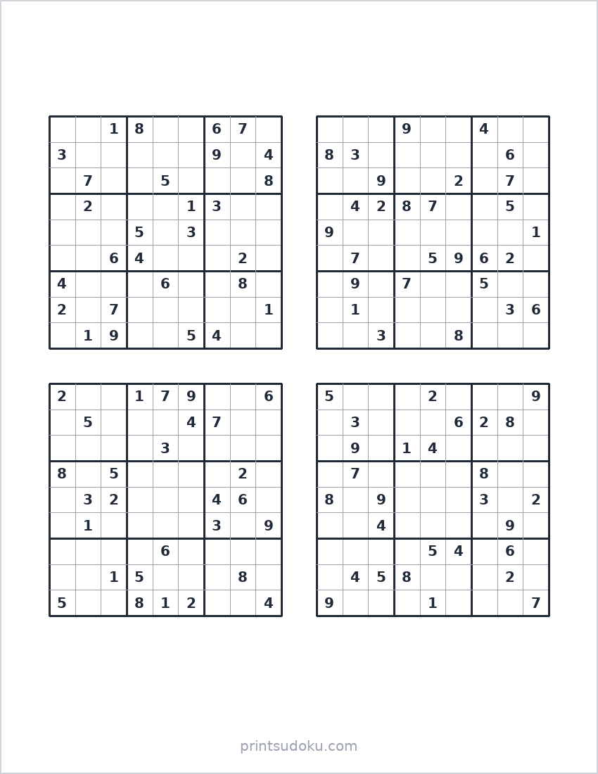 Yazdırılabilir çok zor Sudoku (ücretsiz PDF)